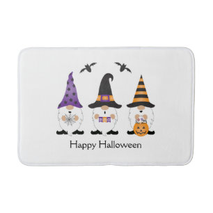 Happy Halloween Gnomes Paars Sinaasappel Badmat