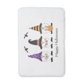 Happy Halloween Gnomes Paars Sinaasappel Badmat (Voorkant Verticaal)