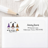 Happy Halloween Gnomes Paars Sinaasappel Etiket (Insitu)