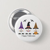 Happy Halloween Gnomes Paars Sinaasappel Ronde Button 5,7 Cm (Voorkant /achterkant)