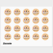 Happy Halloween Gnomes Paars Sinaasappel Ronde Sticker (Vel)