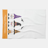 Happy Halloween Gnomes Paars Sinaasappel Theedoek (Horizontaal)