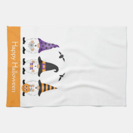 Happy Halloween Gnomes Paars Sinaasappel Theedoek