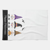 Happy Halloween Gnomes Paars Sinaasappel Theedoek (Horizontaal)