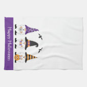 Happy Halloween Gnomes Paars Sinaasappel Theedoek (Horizontaal)