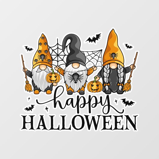 Happy Halloween Gnomes Raamsticker (Vel)