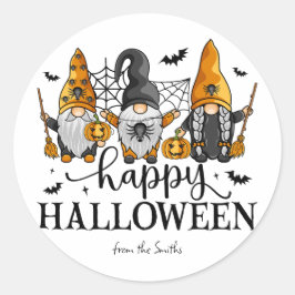 Happy Halloween Gnomes Ronde Sticker