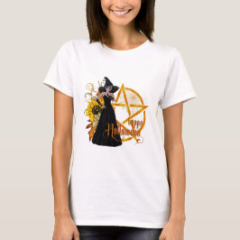 Happy Halloween Golden Pentagram Witch T-shirt