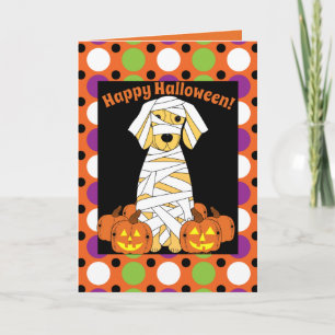 Happy Halloween Golden Retriever Mummy Kaart