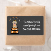 Happy Halloween Golden Retriever Spooky Ghost Boo Etiket (Insitu)