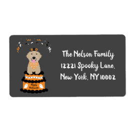 Happy Halloween Golden Retriever Spooky Ghost Boo Etiket