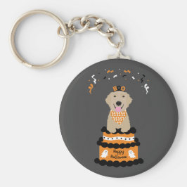 Happy Halloween Golden Retriever Spooky Ghost Boo Sleutelhanger
