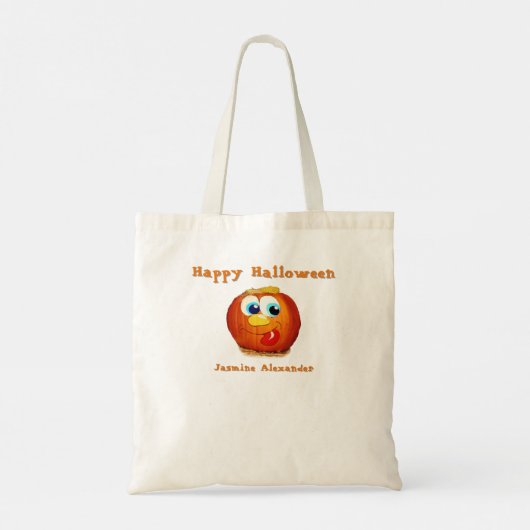 Happy Halloween goofy Jack-O-Lantern Tote Bag (Achterkant)