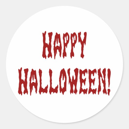 Happy Halloween Gore-tekst Ronde Sticker (Voorkant)