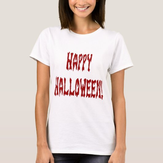 Happy Halloween Gore-tekst T-shirt (Voorkant)