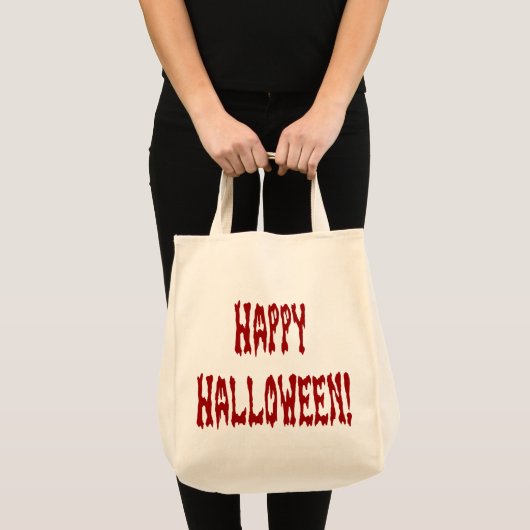 Happy Halloween Gore-tekst Tote Bag (Voorkant (product))