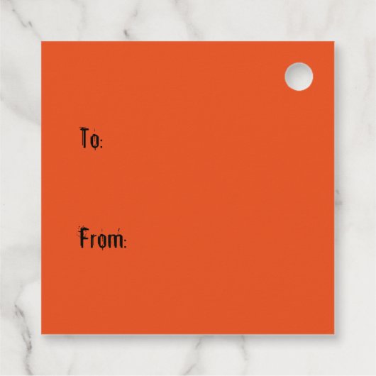 Happy Halloween Gothic Black Sinaasappel Bedankjes Labels (Achterkant)