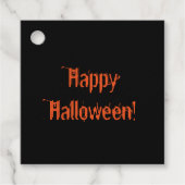 Happy Halloween Gothic Black Sinaasappel Bedankjes Labels (Voorkant)