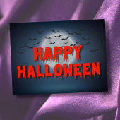 Happy Halloween gothic creepy slaat vol maanbloed Briefkaart