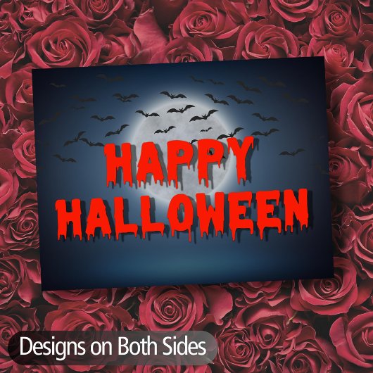 Happy Halloween gothic creepy slaat vol maanbloed Briefkaart