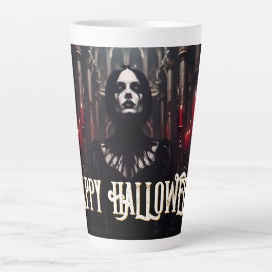 Happy Halloween - Gothic Dark Celebration Latte Mok (Voorkant)