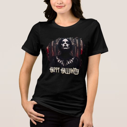 Happy Halloween - Gothic Dark Celebration Tri-Blend Shirt (Voorkant)