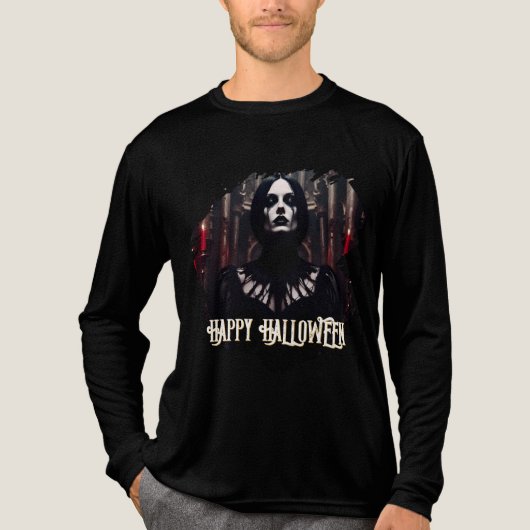 Happy Halloween - Gothic Dark Celebration Tri-Blend Shirt (Voorkant volledig)