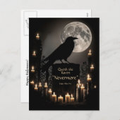 Happy Halloween Gothic De Raven Feestdagenkaart (Voorkant / Achterkant)