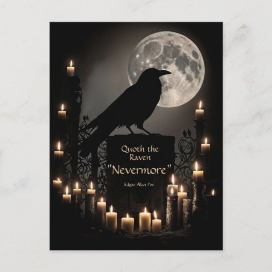 Happy Halloween Gothic De Raven Feestdagenkaart (Voorkant)