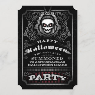 Happy Halloween Gothic Party Invite - boze schedel Kaart
