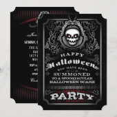 Happy Halloween Gothic Party Uitnodigen - Evil Sku Kaart (Voorkant / Achterkant)