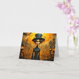 Happy Halloween Gothic Witch Design Kaart