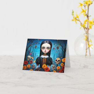 Happy Halloween Gothic Witch Girl Illustratie Kaart