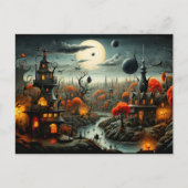 Happy Halloween | Gotisch spooklandschap Briefkaart (Voorkant)