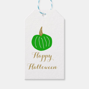 Happy Halloween goudgroene pompoen herfst Oktober Cadeaulabel