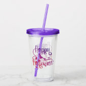 Happy Halloween gradiënt vliegende hekkkat Acryl Drinkbeker (Achterkant)