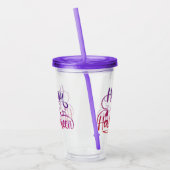 Happy Halloween gradiënt vliegende hekkkat Acryl Drinkbeker (Links)