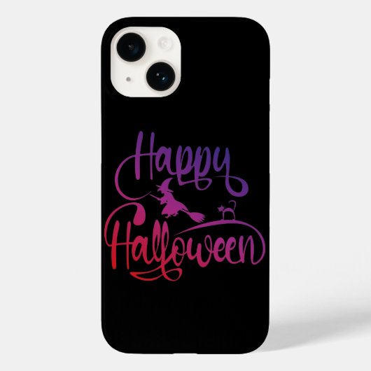 Happy Halloween gradiënt vliegende hekkkat Case-Mate iPhone Case (Achterkant)
