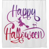 Happy Halloween gradiënt vliegende hekkkat Douchegordijn (Voorkant)