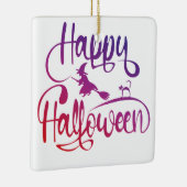 Happy Halloween gradiënt vliegende hekkkat Keramisch Ornament (Rechts)