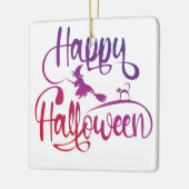 Happy Halloween gradiënt vliegende hekkkat Keramisch Ornament (Links)