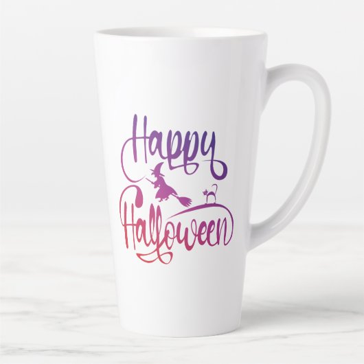 Happy Halloween gradiënt vliegende hekkkat Latte Mok (Rechts)