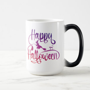 Happy Halloween gradiënt vliegende hekkkat Magische Mok