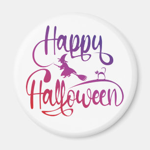 Happy Halloween gradiënt vliegende hekkkat Magneet