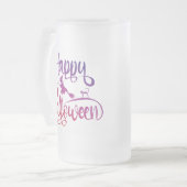 Happy Halloween gradiënt vliegende hekkkat Matglas Bierpul (Voorkant links)