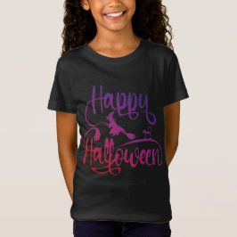 Happy Halloween gradiënt vliegende hekkkat T-Shirt