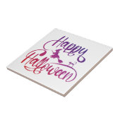 Happy Halloween gradiënt vliegende hekkkat Tegeltje (Zijkant)