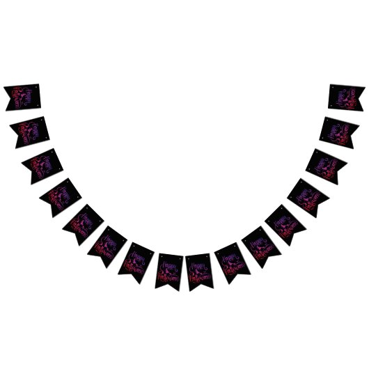 Happy Halloween gradiënt vliegende hekkkat Vlaggetjes (Alle)