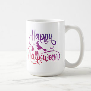 Happy Halloween gradiënt vliegende heksenkat koffi Koffiemok
