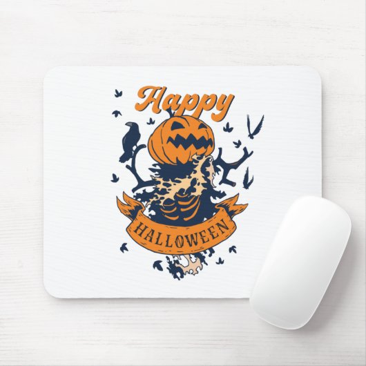  Happy Halloween Graphic Jack O Lantern Muismat (Met muis)
